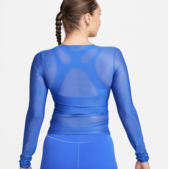 NWT Nike FutureMove Women's Dri-FIT Long-Sleeve Blue Sheer Top - Picture 5 of 8